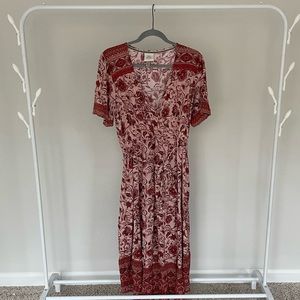 Boho Floral Wrap Dress